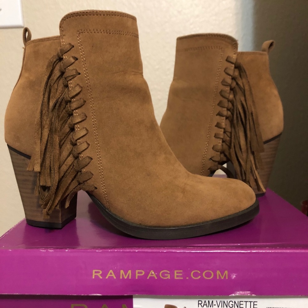RAMPAGE WOMEN'S ANKLE BOOTS CHESTNUT 6 1/2M